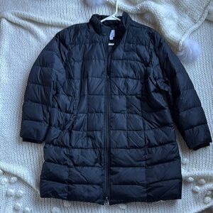 J. Jill Women's Down Black Quilted Puffer Coat Size XLarge